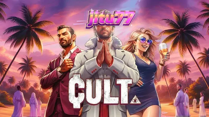 Tampilan visual misterius dari permainan slot Cult dengan simbol ritual.