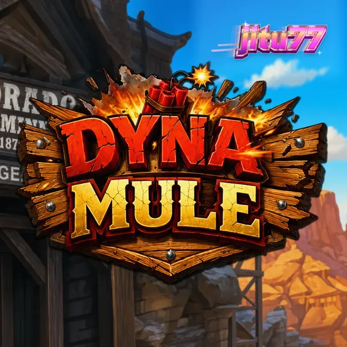 Tampilan visual slot Dyna Mule dengan tema pertambangan dan karakter keledai